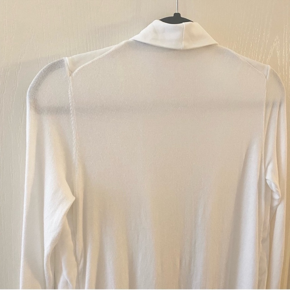 TED BAKER Sonia White Wrap Longline Open Woven Front Cardigan - US 4 - Picture 7 of 15